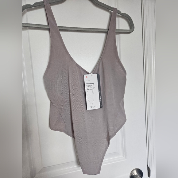 NWT Wundermost Nulu Mesh Scoop-Back Sleeveless Thong Bodysuit Mauve Grey XL - Picture 6 of 16
